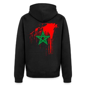 Marokkanischer Stern - Unisex Premium Bio Zip Hoodie - Schwarz - Hinten - Nico (187cm)