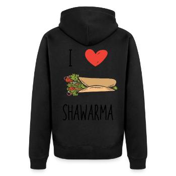 Shawarma arabe nourriture kebab cadeau drôle - Veste à capuche bio Premium Unisexe - noir - Dos - Nico (187cm)