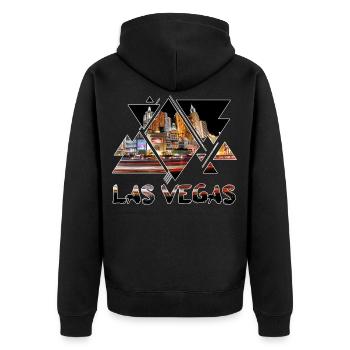 Las Vegas Nevada USA America Casino - Unisex Premium Organic Zip Hoodie - black - Back - Nico (187cm)