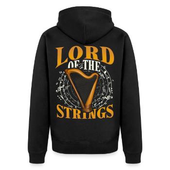 Harfe Saiten stränge Chordophon Streichinstrument - Unisex Premium Bio Zip Hoodie - Schwarz - Hinten - Nico (187cm)