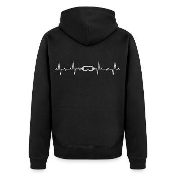 Snowboard Snowboarden Snowboarding Herzschlag - Unisex Premium Bio Zip Hoodie - Schwarz - Hinten - Nico (187cm)