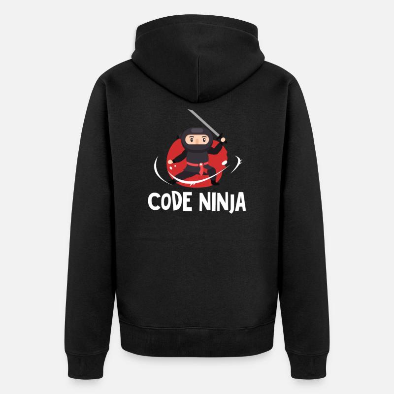 Code ninja programming - Unisex Premium Organic Zip Hoodie - black