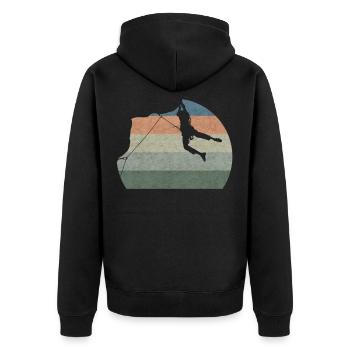 Grimpeur vintage escalade alpiniste boulderer - Veste à capuche bio Premium Unisexe - noir - Dos - Nico (187cm)