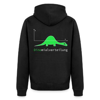 Dinomial distribution Funny nerd math gift idea - Unisex Premium Organic Zip Hoodie - black - Back - Nico (187cm)
