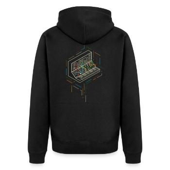 Musicien synthétiseur - Veste à capuche bio Premium Unisexe - noir - Dos - Nico (187cm)