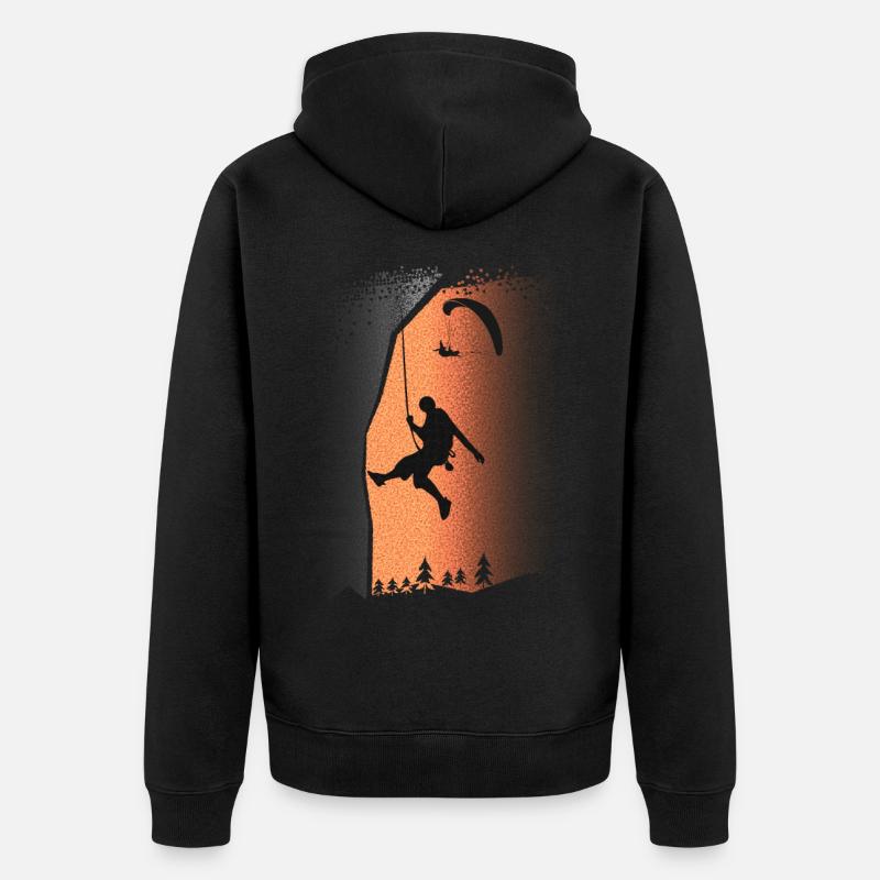 Klettern & Bouldern - KlettererBoulderer - Unisex Premium Bio Zip Hoodie - Schwarz