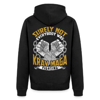 Krav Maga - Veste à capuche bio Premium Unisexe - noir - Dos - Nico (187cm)