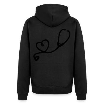 Docteur, coeur, docteur, cadeau, infirmière, docteur - Veste à capuche bio Premium Unisexe - noir - Dos - Nico (187cm)