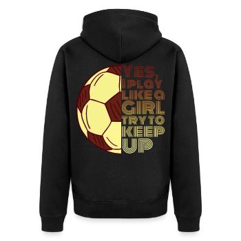 Oui, je joue comme un cadeau de football pour fille - Veste à capuche bio Premium Unisexe - noir - Dos - Nico (187cm)