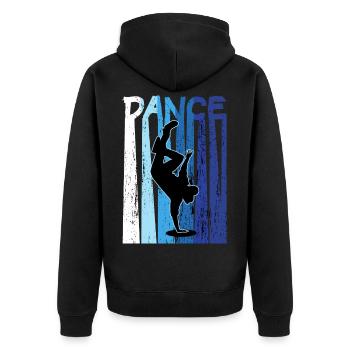 Breakdance B-Boy Dancer - Unisex Premium Bio Zip Hoodie - Schwarz - Hinten - Nico (187cm)
