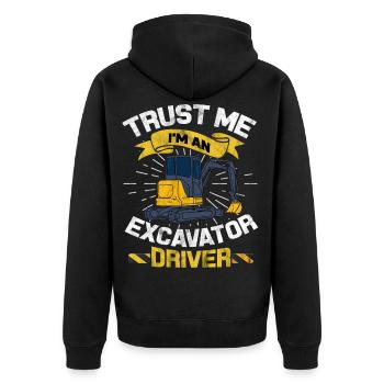 Bagger - Unisex Premium Bio Zip Hoodie - Schwarz - Hinten - Nico (187cm)