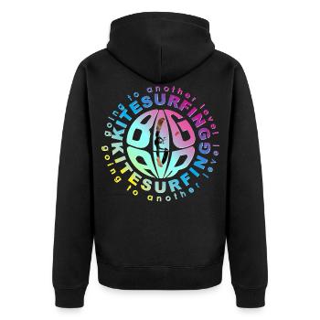 big air kitesurfing - Unisex Premium Organic Zip Hoodie - black - Back - Nico (187cm)