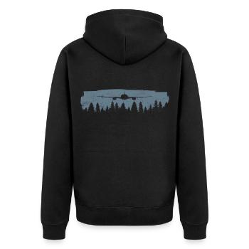 Airplane Pilots Fly Aviation Flight Aircraft - Unisex Premium Organic Zip Hoodie - black - Back - Nico (187cm)