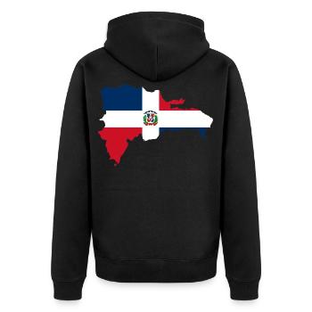 Drapeau République dominicaine carte drapeau - Veste à capuche bio Premium Unisexe - noir - Dos - Nico (187cm)