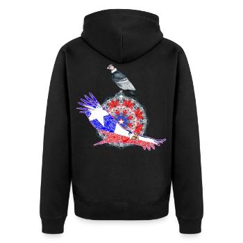 Branco rojo y azul con la estrella 03 - Veste à capuche bio Premium Unisexe - noir - Dos - Nico (187cm)