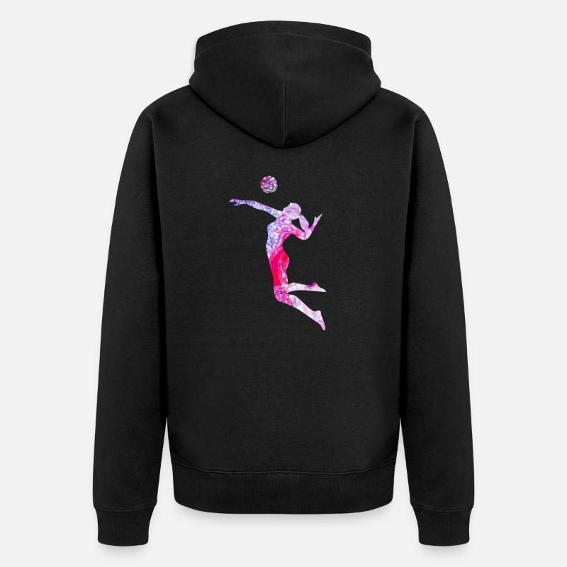 Voleyball rose - Veste à capuche bio Premium Unisexe - noir