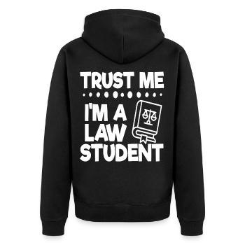 Anwalt Jura Studium Jura Student Uni Examen - Unisex Premium Bio Zip Hoodie - Schwarz - Hinten - Nico (187cm)