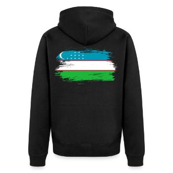 Drapeau drapeau Ouzbékistan - Veste à capuche bio Premium Unisexe - noir - Dos - Nico (187cm)