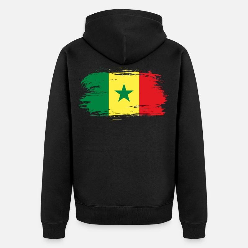 Drapeau drapeau sénégalais - Veste à capuche bio Premium Unisexe - noir