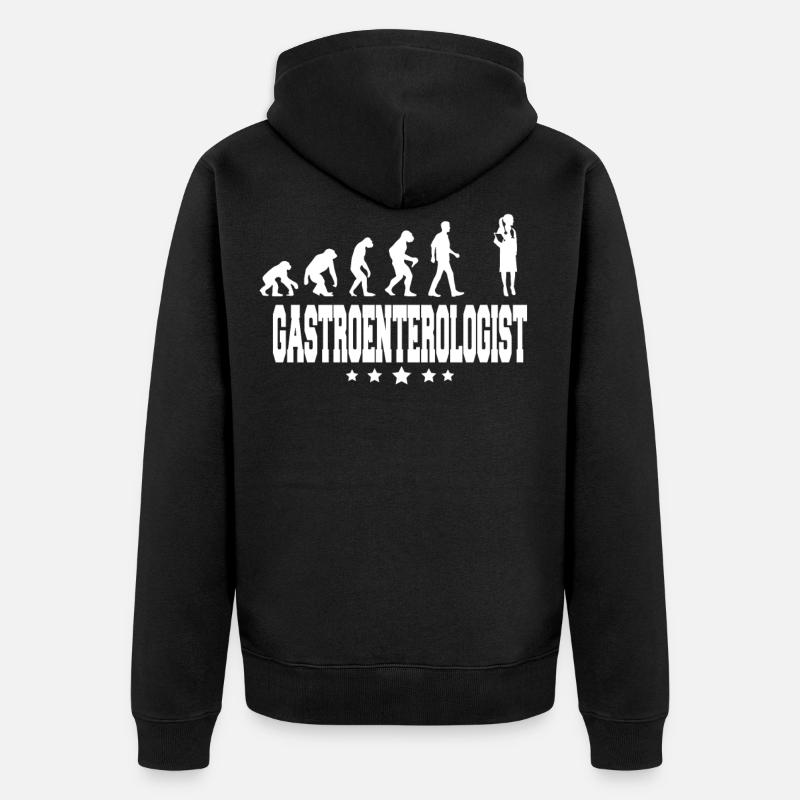 Evolution des gastroentérologues - Veste à capuche bio Premium Unisexe - noir
