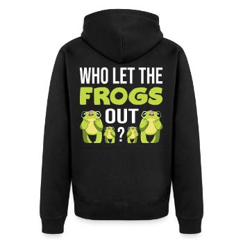 Frog ampibian biologist - Unisex Premium Organic Zip Hoodie - black - Back - Nico (187cm)
