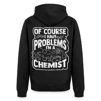 chemistry - Unisex Premium Organic Zip Hoodie - black - Back - Nico (187cm)