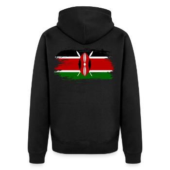 Kenya flag flag - Unisex Premium Organic Zip Hoodie - black - Back - Nico (187cm)