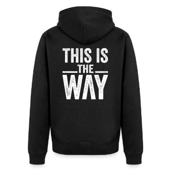 This Is The Way White - Unisex Premium Organic Zip Hoodie - black - Back - Nico (187cm)