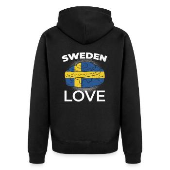 Sweden Lover Norway Nordic Scandinavian Swedish - Unisex Premium Organic Zip Hoodie - black - Back - Nico (187cm)