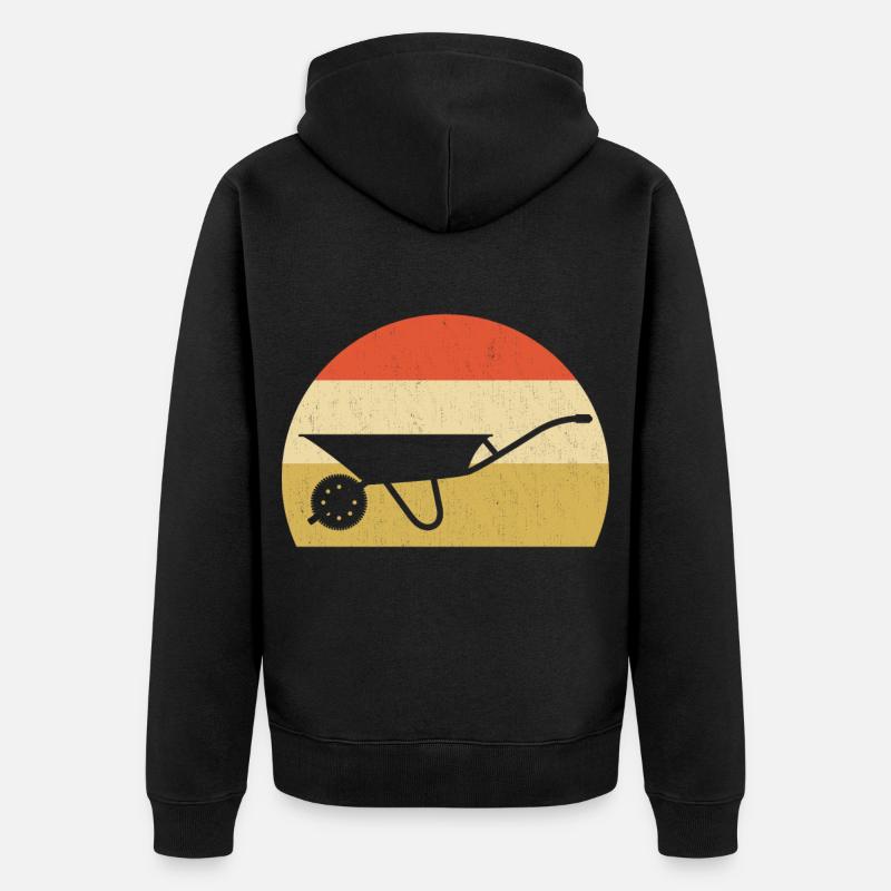 Schubkarre Retro Garten Geschenk - Unisex Premium Bio Zip Hoodie - Schwarz