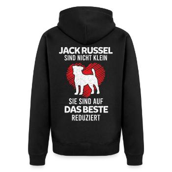 Jack Russell Terrier Hund Hundeliebhaber Lustige S - Unisex Premium Bio Zip Hoodie - Schwarz - Hinten - Nico (187cm)