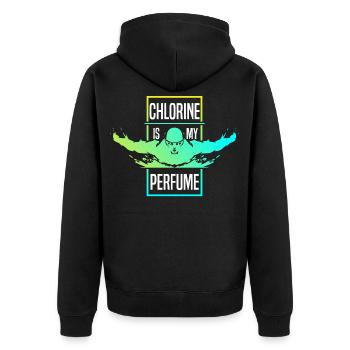 Le chlore est mon parfum-drôle - Veste à capuche bio Premium Unisexe - noir - Dos - Nico (187cm)