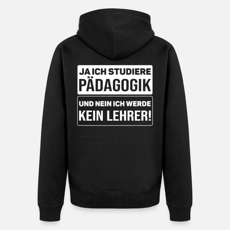 Pädagogikstudent Pädagogik Studium Studierende - Unisex Premium Bio Zip Hoodie - Schwarz