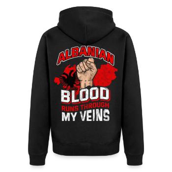 Drapeau des armoiries albanaises Albanie Kosovo Tirana - Veste à capuche bio Premium Unisexe - noir - Dos - Nico (187cm)