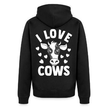 vache - Veste à capuche bio Premium Unisexe - noir - Dos - Nico (187cm)