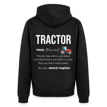 Tracteur Agriculture Agriculteur Trekker Champ - Veste à capuche bio Premium Unisexe - noir - Dos - Nico (187cm)