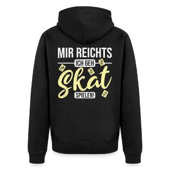 Skat Skatspieler Kartenspiel Mir Reichts Spruch - Unisex Premium Bio Zip Hoodie - Schwarz - Hinten - Nico (187cm)