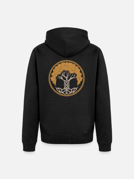 Yggdrasill Viking Norse Mythology - Unisex Premium Organic Zip Hoodie - black