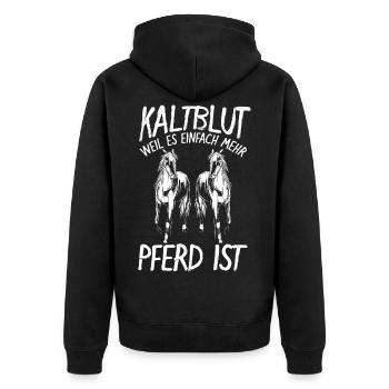 Kaltblut Pferd Kaltblüter Geburtstag Weihnachten - Unisex Premium Bio Zip Hoodie - Schwarz - Hinten - Nico (187cm)
