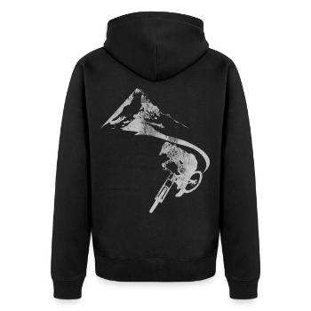 Cadeau de course cycliste pour papy et cyclistes en VTT - Veste à capuche bio Premium Unisexe - noir - Dos - Nico (187cm)