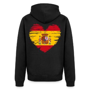 Espagne coeur drapeau drapeau blason - Veste à capuche bio Premium Unisexe - noir - Dos - Nico (187cm)