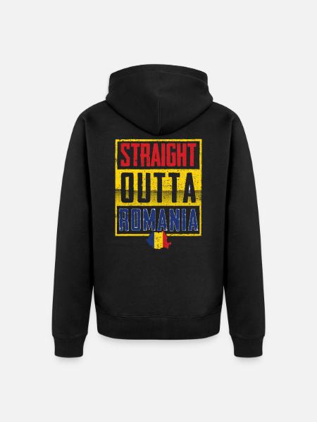 Romania - Unisex Premium Organic Zip Hoodie - black