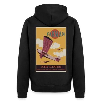 Vintage Airlines Illustration de l’affiche, Avion fa - Veste à capuche bio Premium Unisexe - noir - Dos - Nico (187cm)