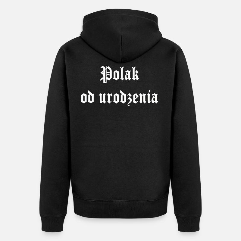 Polen Design - Unisex Premium Bio Zip Hoodie - Schwarz