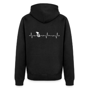 Horn Français Horn Horn Orchestra Cadeau - Veste à capuche bio Premium Unisexe - noir - Dos - Nico (187cm)