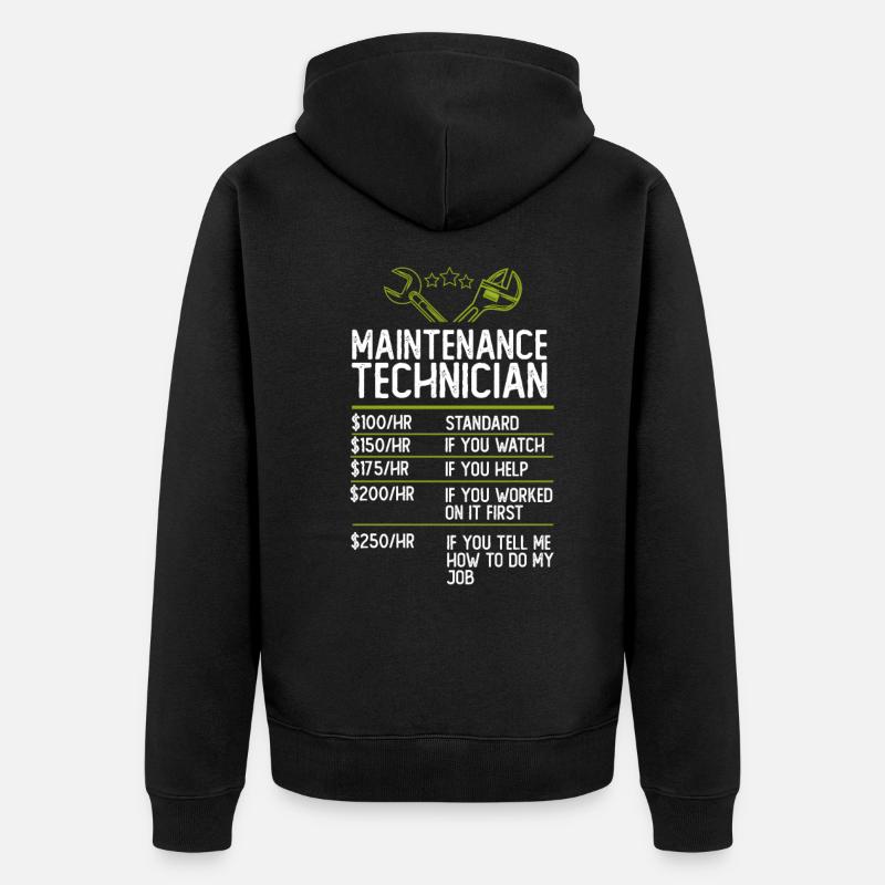Wartungstechniker Techniker Geschenk Geschenkidee - Unisex Premium Bio Zip Hoodie - Schwarz