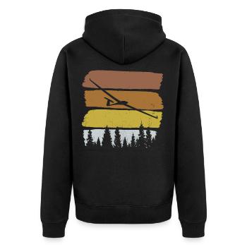 Glider glider glider gift vintage - Unisex Premium Organic Zip Hoodie - black - Back - Nico (187cm)
