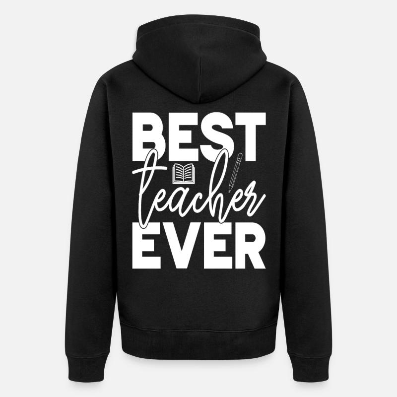 Bester Lehrer - Unisex Premium Bio Zip Hoodie - Schwarz