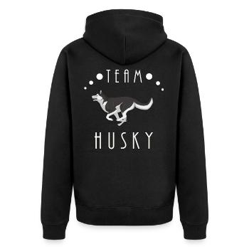 Team Husky - Black and White - Veste à capuche bio Premium Unisexe - noir - Dos - Nico (187cm)