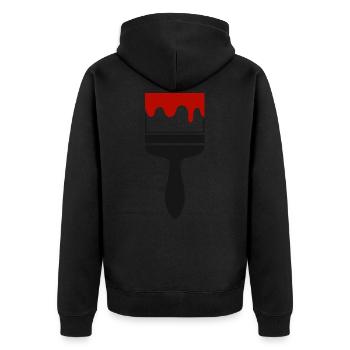 Pinsel Streichen Farbe Maler und Lackierer Malen - Unisex Premium Bio Zip Hoodie - Schwarz - Hinten - Nico (187cm)
